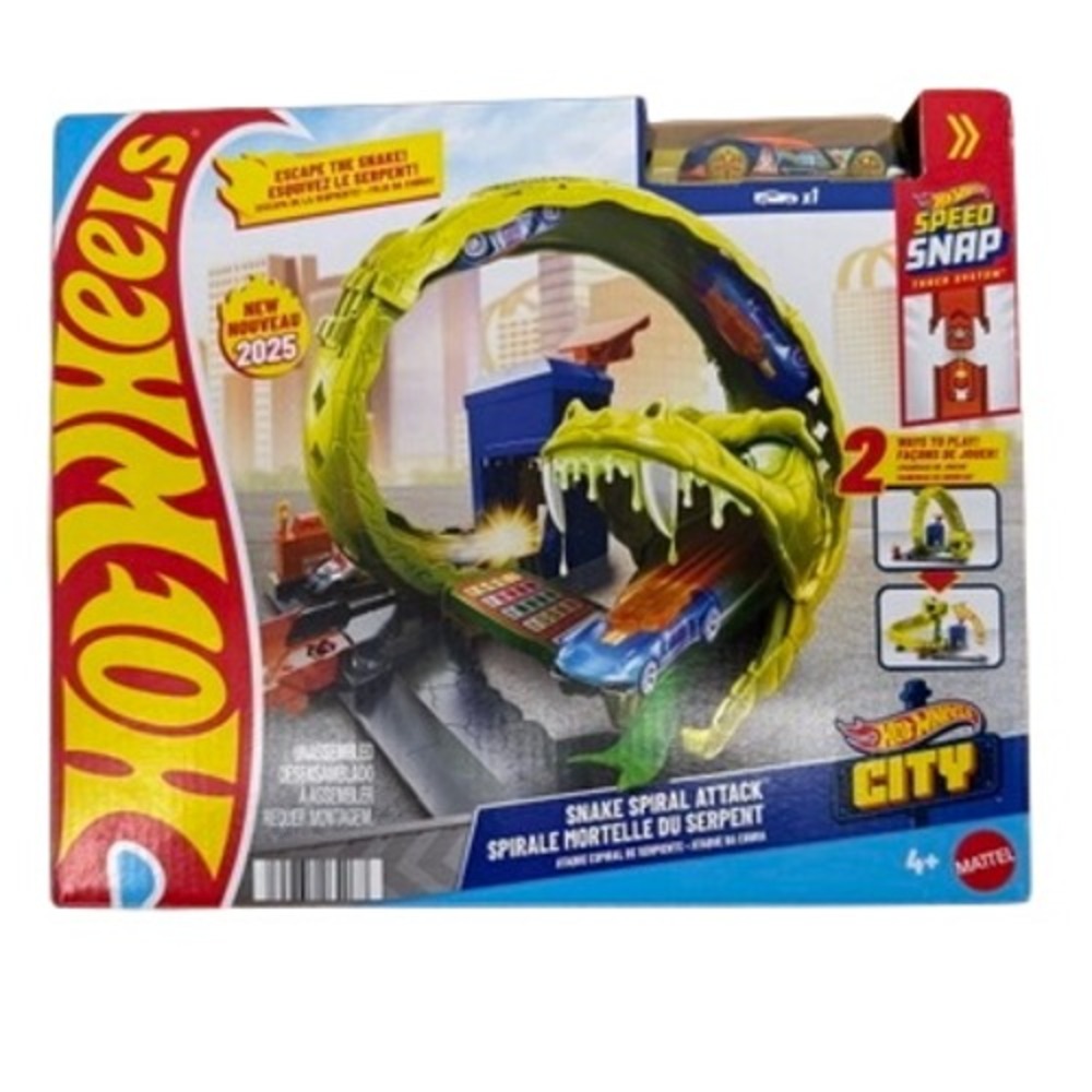 NWT Hot Wheels City Snake Spiral Attack Play Set Kids Unisex Multicolor 2025